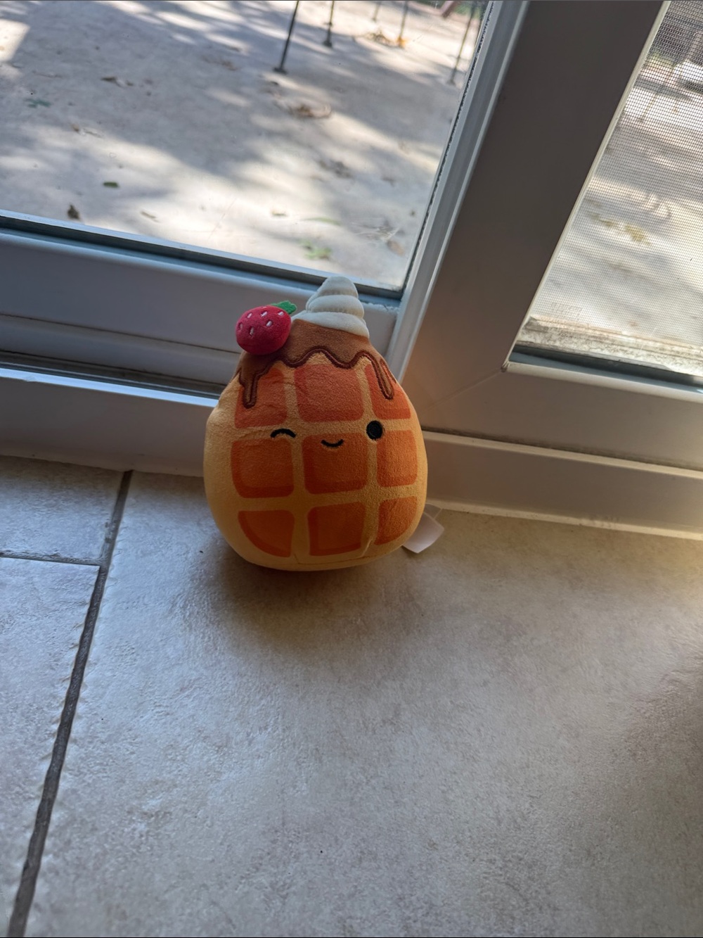 Kawaii Waffle Plush with Syrup & Strawberry